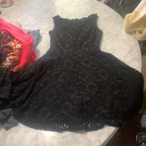 Black Lace flare dress